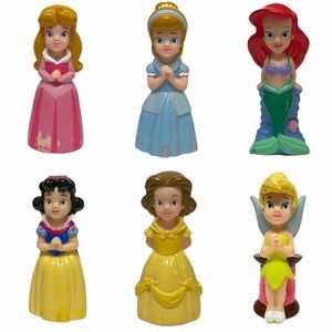 Lots of 6 Disney Princesses Rubber Figures